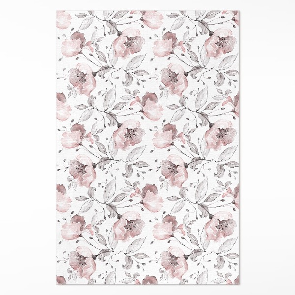 Vinyl teppich Schöne gemalte Blumen Aquarell Pflanzen