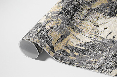 Teppich auf pvc Monstera Blattmotiv abgenutzte Textur