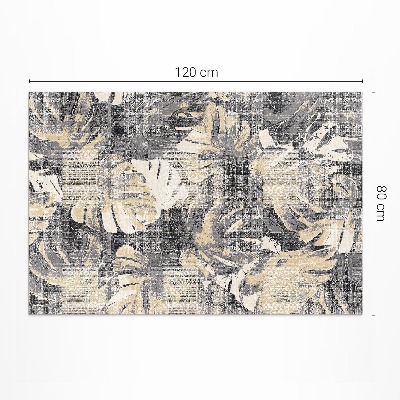 Teppich auf pvc Monstera Blattmotiv abgenutzte Textur