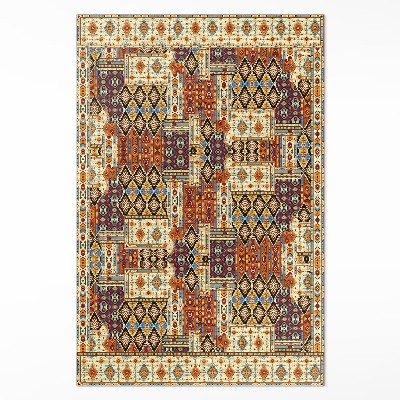 Teppich pvc Geometrisches Patchwork im Boho-Stil