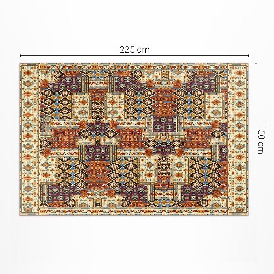 Teppich pvc Geometrisches Patchwork im Boho-Stil