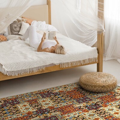 Teppich pvc Geometrisches Patchwork im Boho-Stil