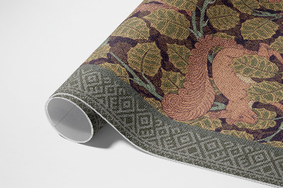 Pvc teppich Eichhörnchen und Walnussblätter Illustration