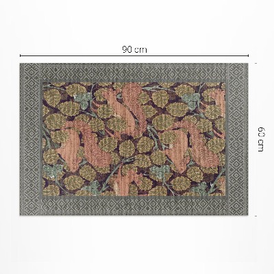 Pvc teppich Eichhörnchen und Walnussblätter Illustration