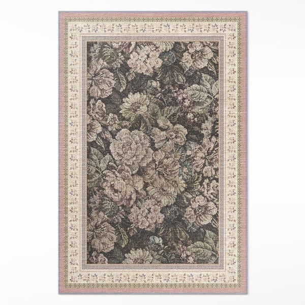 Teppich pvc Blumenimitationsstoff Vintage