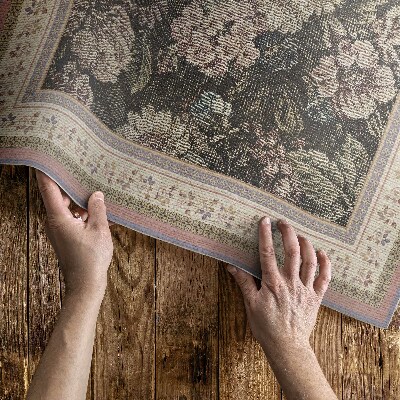 Teppich pvc Blumenimitationsstoff Vintage
