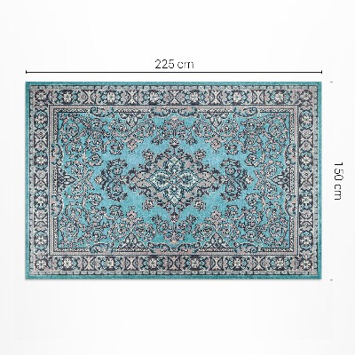 Teppich pvc Blaues dekoratives Muster florales Motiv