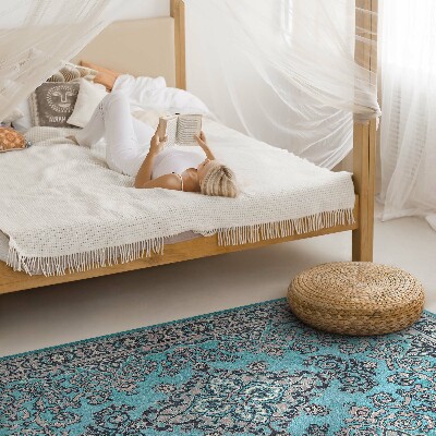 Teppich pvc Blaues dekoratives Muster florales Motiv
