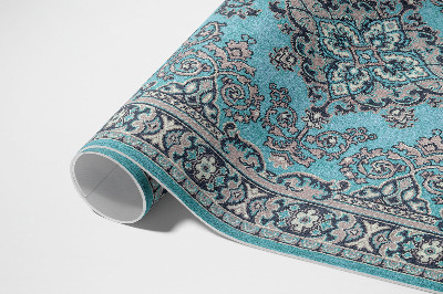 Teppich pvc Blaues dekoratives Muster florales Motiv