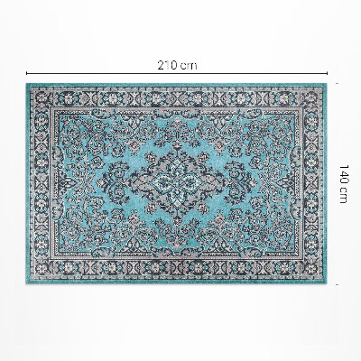 Teppich pvc Blaues dekoratives Muster florales Motiv