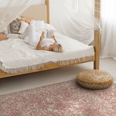 Pvc teppich Puderrosa geriebenes Vintage-Blumenmuster