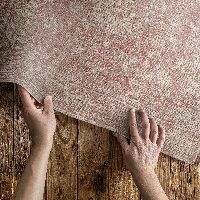 Pvc teppich Puderrosa geriebenes Vintage-Blumenmuster