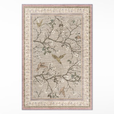 Vinyl teppich Zarter floraler Hintergrund mit Vögeln