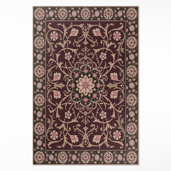 Teppich pvc Blasse antike florale dekorative Blumenmuster