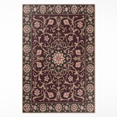 Teppich pvc Blasse antike florale dekorative Blumenmuster