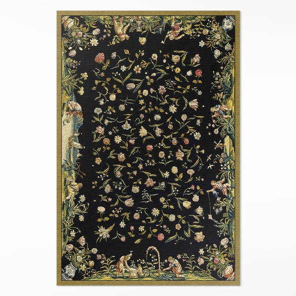 Vinyl teppich läufer Verstreute Flora kleine Blumen Vintage