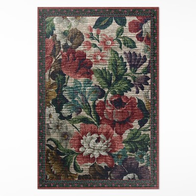 Teppich auf pvc Zartes Vintage-Blumenmuster