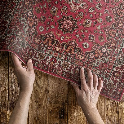 Vinyl teppich Rotes persisches Blumenmuster im Vintage-Look