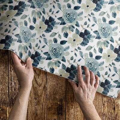 Pvc teppich Gemalte Blumen regelmäßiges florales Muster