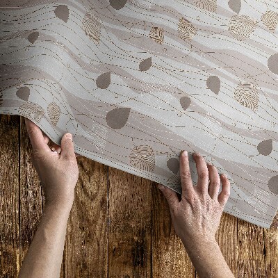 Vinyl teppich läufer Boho-Blätter auf einem Hintergrund von Wellen Illustration