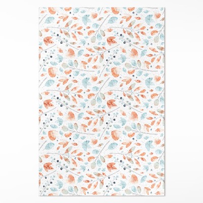 Teppich pvc Aquarellierte Zweige und Boho-Blätter