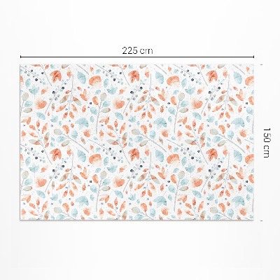 Teppich pvc Aquarellierte Zweige und Boho-Blätter