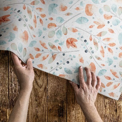 Teppich pvc Aquarellierte Zweige und Boho-Blätter
