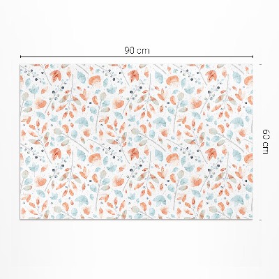 Teppich pvc Aquarellierte Zweige und Boho-Blätter