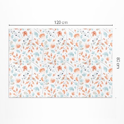 Teppich pvc Aquarellierte Zweige und Boho-Blätter