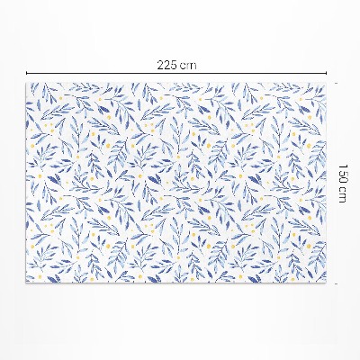 Pvc teppich Aquarell Zweige Blätter Punkte Boho