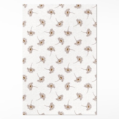 Teppich auf pvc Zarte Boho-Gänseblümchen