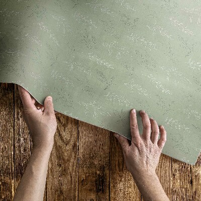 Teppich auf pvc Subtile Zweige Blätter im Boho-Stil