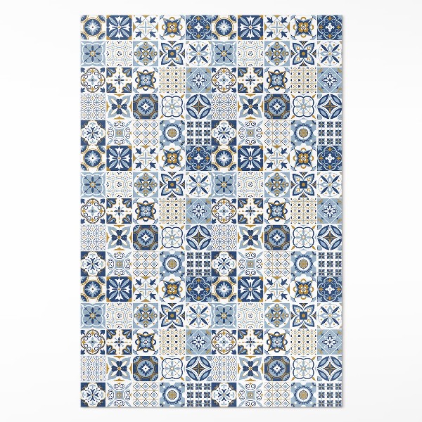 Teppich pvc Griechisches Mosaik blaue dekorative Fliesen