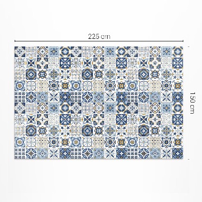 Teppich pvc Griechisches Mosaik blaue dekorative Fliesen