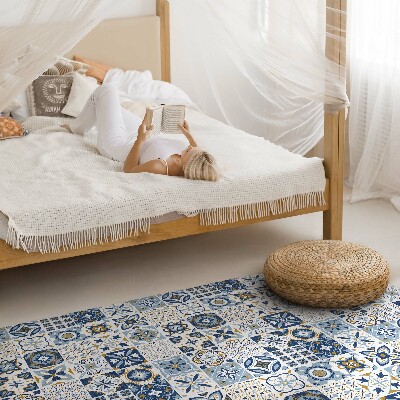 Teppich pvc Griechisches Mosaik blaue dekorative Fliesen
