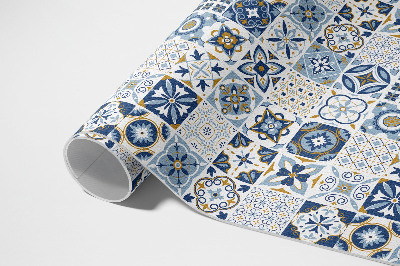 Teppich pvc Griechisches Mosaik blaue dekorative Fliesen