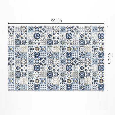 Teppich pvc Griechisches Mosaik blaue dekorative Fliesen