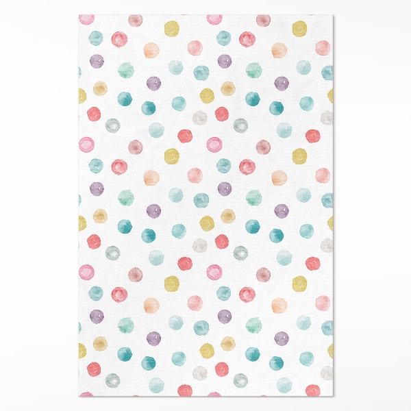 Teppich auf pvc Gemalte Punkte Aquarell boho