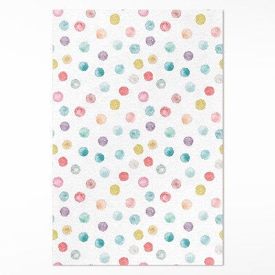 Teppich auf pvc Gemalte Punkte Aquarell boho