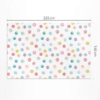 Teppich auf pvc Gemalte Punkte Aquarell boho
