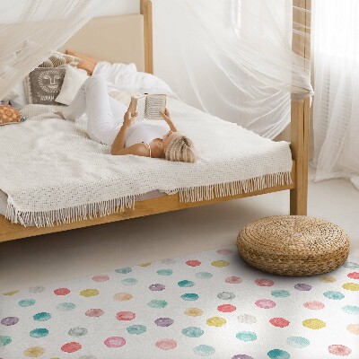 Teppich auf pvc Gemalte Punkte Aquarell boho