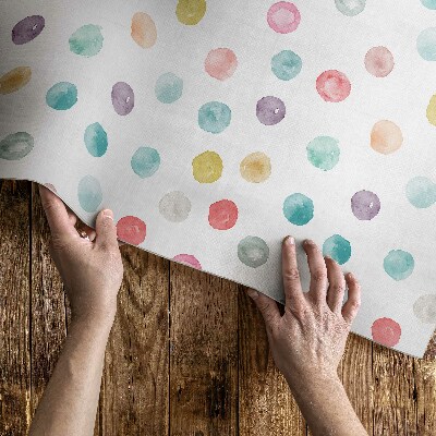 Teppich auf pvc Gemalte Punkte Aquarell boho