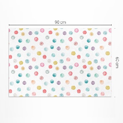 Teppich auf pvc Gemalte Punkte Aquarell boho