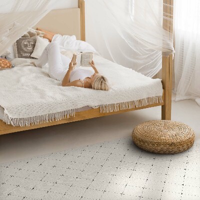 Teppich auf pvc Subtile Quadrate helle Fliesen