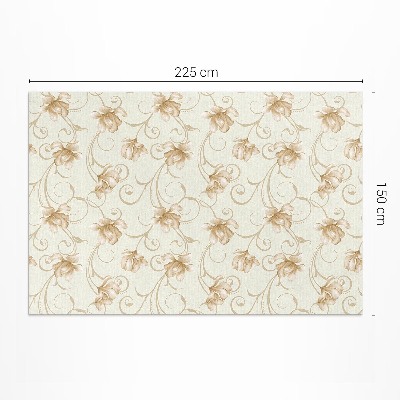 Vinyl teppich Schöne pflanzliche Blumen im ornamentalen Stil
