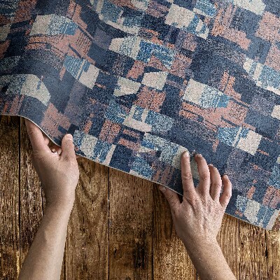 Vinyl teppich läufer Abstraktes Mosaik im Vintage-Retro-Stil