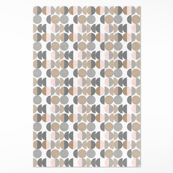 Teppich pvc Kreise und Halbmonde geometrisches Retro-Muster