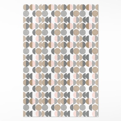 Teppich pvc Kreise und Halbmonde geometrisches Retro-Muster