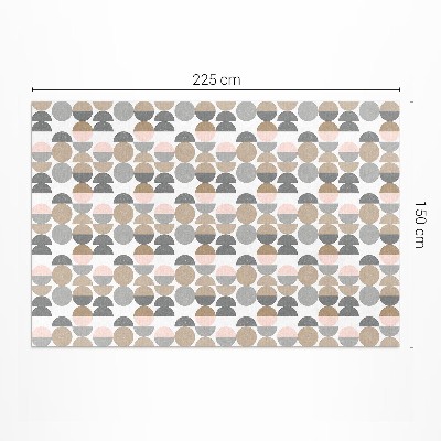 Teppich pvc Kreise und Halbmonde geometrisches Retro-Muster
