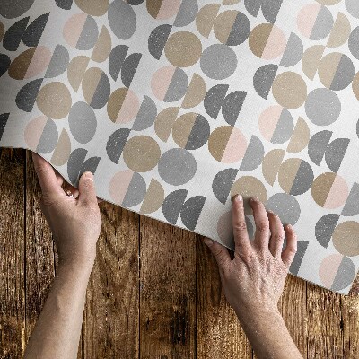 Teppich pvc Kreise und Halbmonde geometrisches Retro-Muster